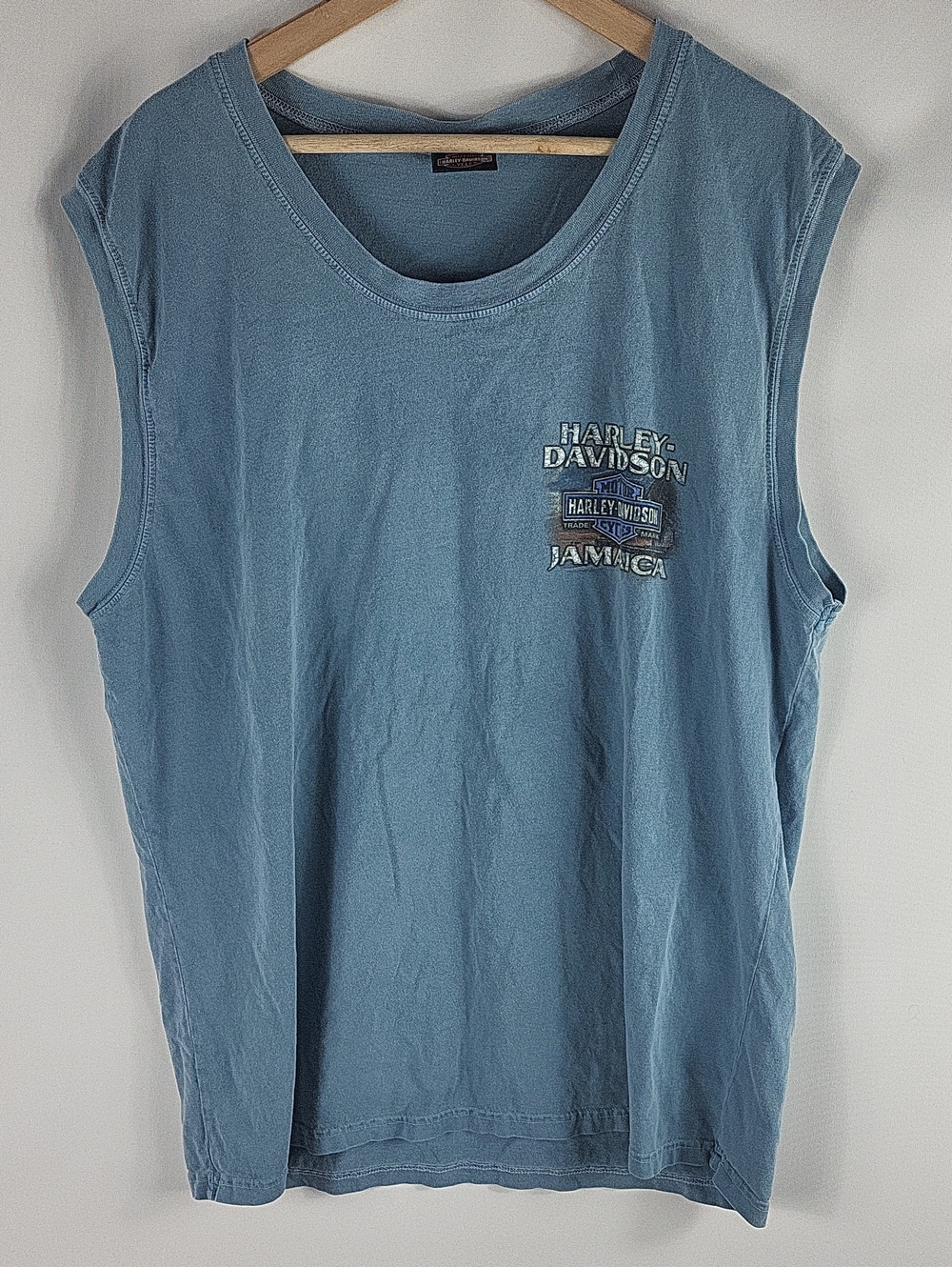 Harley-Davidson Blue Sleeveless Muscle Tee XL - Picture 2 of 4